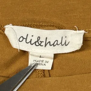 Oli & Hali Shirt Womens Large Oversized Boho Top Yellow Gold Brown Festival thumbnail 3