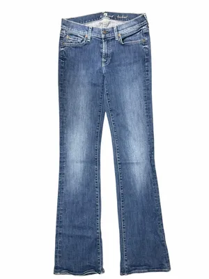 7 For All Mankind Bootcut Jeans 27 Medium Wash Blue Denim Y2K Vibe Long Inseam thumbnail 3