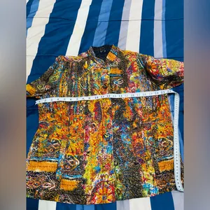 Ankara Print Colorful Abstract Blazer Yellow Size L thumbnail 5