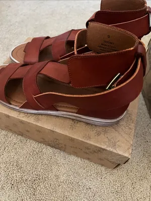 Free People Brown Leather Strappy Ankle Wrap Sandals thumbnail 3