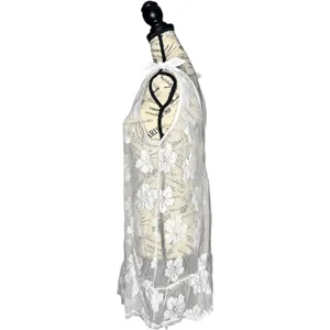 Miken Swim (M) Sheer Dress Tie-Shoulder Ruffle Swimwear Bathing Suit Cover-Up thumbnail 3