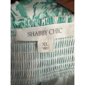 Shabby Chic XL Green Floral Cotton Midi Dress Puff Sleeve Open Back Bow Cottagec thumbnail 4