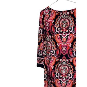 JH Womens Dress Shift Midi Long Sleeve Paisley Lined‎ Stretch Crew Neck Medium thumbnail 11