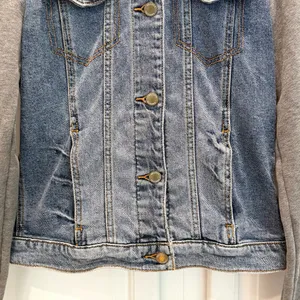 Hollister Womens S Hooded Denim Jacket Button Closure Blue Gray thumbnail 3