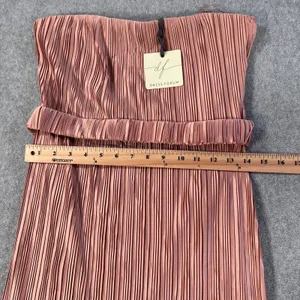 Dress Forum Los Angeles Strapless Midi Dress Women's Medium Champagne Belted New thumbnail 4