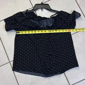 Papaya Women‎ Black Polka Dot Off Shoulder Blouse Size Small. thumbnail 10
