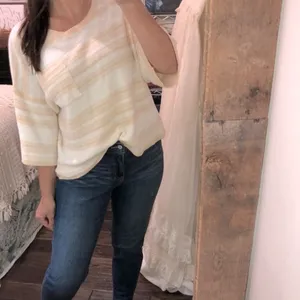 Striped knit boho sweater size medium oversized thumbnail 3