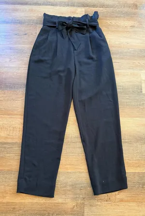Madewell Black Paperbag Waist Tapered Chinos thumbnail 1