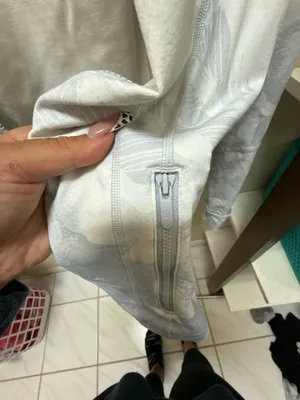Lululemon Define Jacket White Grey Floral Print Size 10 thumbnail 4