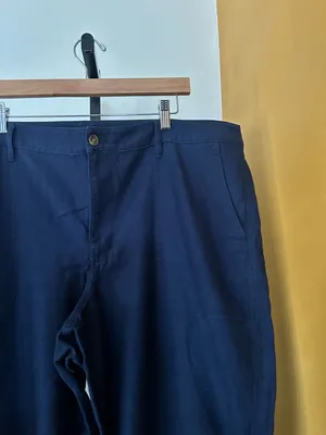 J. Crew Cotton Camp Pants Chino Straight Leg‎ Utility Navy Blue Plus Size 20 thumbnail 4