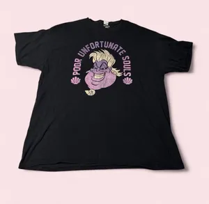 Disney Black Short Sleeve Graphic Tee with Purple Villain Ursula Print thumbnail 1