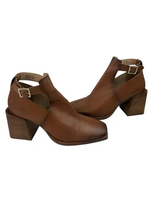 *Free People Brady Buckle Shoe Boot Womens Size 41 Cognac Brown Leather Buckle thumbnail 2