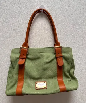 Valentina Italia Pistachio Green Pebbled Leather Handbag thumbnail 1