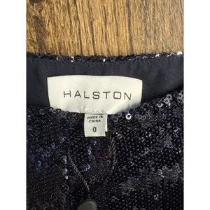Halston VERONICA SEQUIN PANT Navy Size 0 All Over Sequin Cocktail Party $445 thumbnail 5