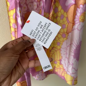ASOS Design Summer Pink Pop Floral Satin Cowl Neck Mini Dress Size Small thumbnail 10