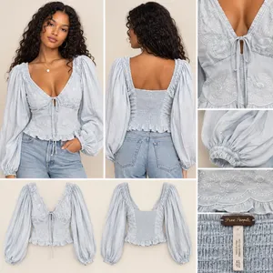 Free People Top Embroidered Boho thumbnail 2