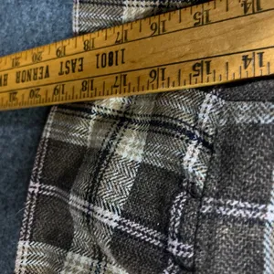 Forever Brown Plaid Wool Blend Cropped Short Sleeve Blazer Jacket Large Y2K thumbnail 6
