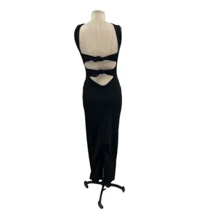 Nookie Long Gown Maxi Dress Bodycon‎ Halter Neck Cut Out Tie Black Size Small thumbnail 9