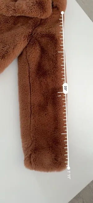 Zara Woman Super Soft Cozy Warm Thick Brown Caramel Faux Fur Coat Jacket Small thumbnail 10