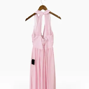Lulus Marilina Light Pink Pleated Twist-Front Maxi Dress size S NWT thumbnail 6