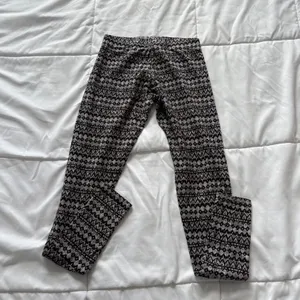 Garage Geometric Fair Isle Print Leggings Black Grey White XS Tribal Cotton thumbnail 5