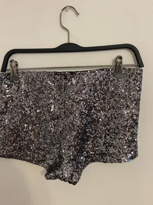 Alythea Silver Sequin Shorts. Size Small  thumbnail 10