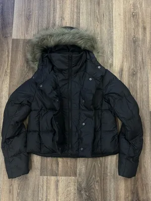The North Face 550 Dealio Down Crop Black Fur Trim Coat Jacket Women’s XS thumbnail 6