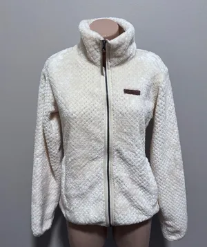 Columbia Fire Side Sherpa Fleece Full Zip Jacket Cream Small thumbnail 1