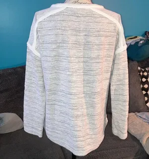 Roxy Woven Crewneck Sweater, Large thumbnail 4