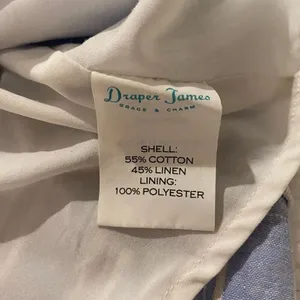 Draper James Linen Embroidered Dress in Blue White Size 14 thumbnail 7