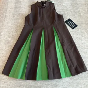 Tuckernuck Brown Green Demitasse Griffiths Dress NWT Size Small Lined‎ thumbnail 2