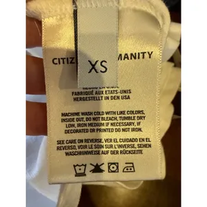 Citizens of Humanity Shirt Women XS White Cotton Flutter Sleeve Crew Neck Tee‎ thumbnail 9