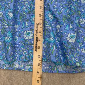 J.Crew Floral High Neck Button Bib‎ Blouse Blue Green XS Cotton Prairie Preppy thumbnail 7