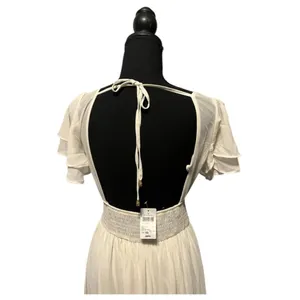 Windsor Summer Daydream Ivory Ruffled Chiffon Maxi Dress (NWT) thumbnail 9