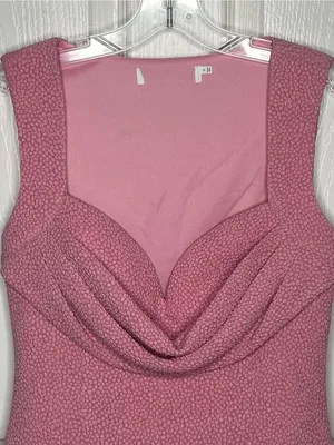 Y2K Style Mauve Cowl Neck Tank Top Textured Draped Bust Going Out Size S thumbnail 3