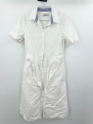 Vineyard Vines Women's‎ White Westerly Tie-Front Linen Shirt Dress Size 2 thumbnail 2