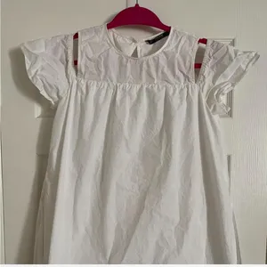 Zara white babydoll coquette romper summer coastal nautical classic fresh medium thumbnail 6