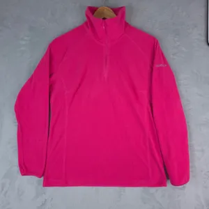 Columbia Sweatshirt Womens L Pink Quarter Zip‎ Fleece Pullover Outdoor Gorpcore thumbnail 1