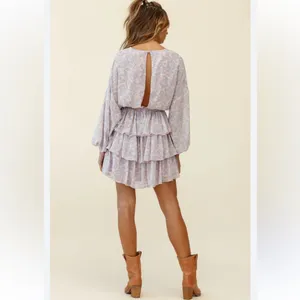 Selfie leslie odessa Floral print Ruffle Dress thumbnail 2