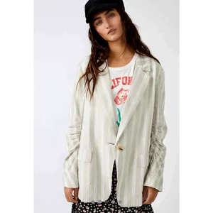 Free People Fern Striped Blazer size L thumbnail 4