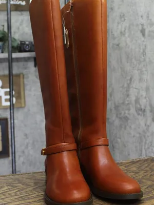 NWT On 34th Womens Firesse Riding Boots 10019685500 Cognac Leather Brown 5.5M thumbnail 5