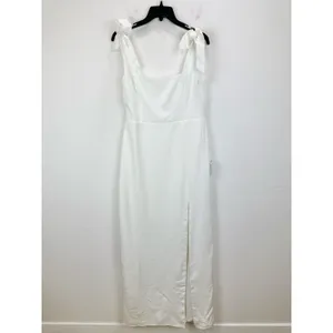 Lulus Your Sweetie White Tie Strap Column Maxi Dress Wedding Bridal Large NWT thumbnail 5