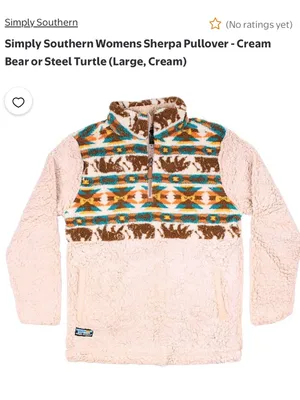 Simply Southern Cream Sherpa Zip Pullover with Teal & Orange Pattern thumbnail 6