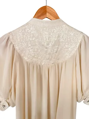 ANTHROPOLOGIE Moulinette Soeurs Victorian Style Short Sleeve Blouse Size 0 thumbnail 5