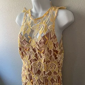 NBD Yellow Lace Mini Dress thumbnail 7