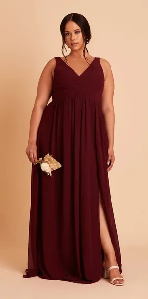 NWT Birdy Grey Laurie Chiffon Dress in Cabernet thumbnail 1