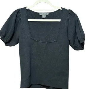 French Connection Women's Jaida‎ Babysoft Square-Neck Sweater Black Sz M thumbnail 8