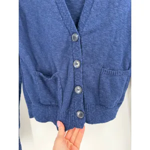 J.Crew Cardigan Sweater Women M Blue V-Neck Button Front AB050 Preppy Classic‎ thumbnail 4