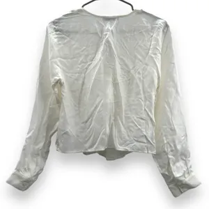Madewell Brushed Ruched-Front Long Sleeve V Neck Top in Lighthouse Sz 0‎ NEW thumbnail 6