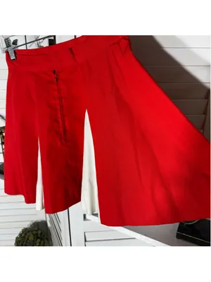 Vintage 90s cheerleader mini skirt white red pleated costume cosplay pinup sz S thumbnail 3